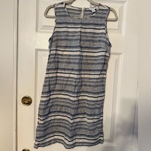 Kenar Blue and White Striped Mini Dress